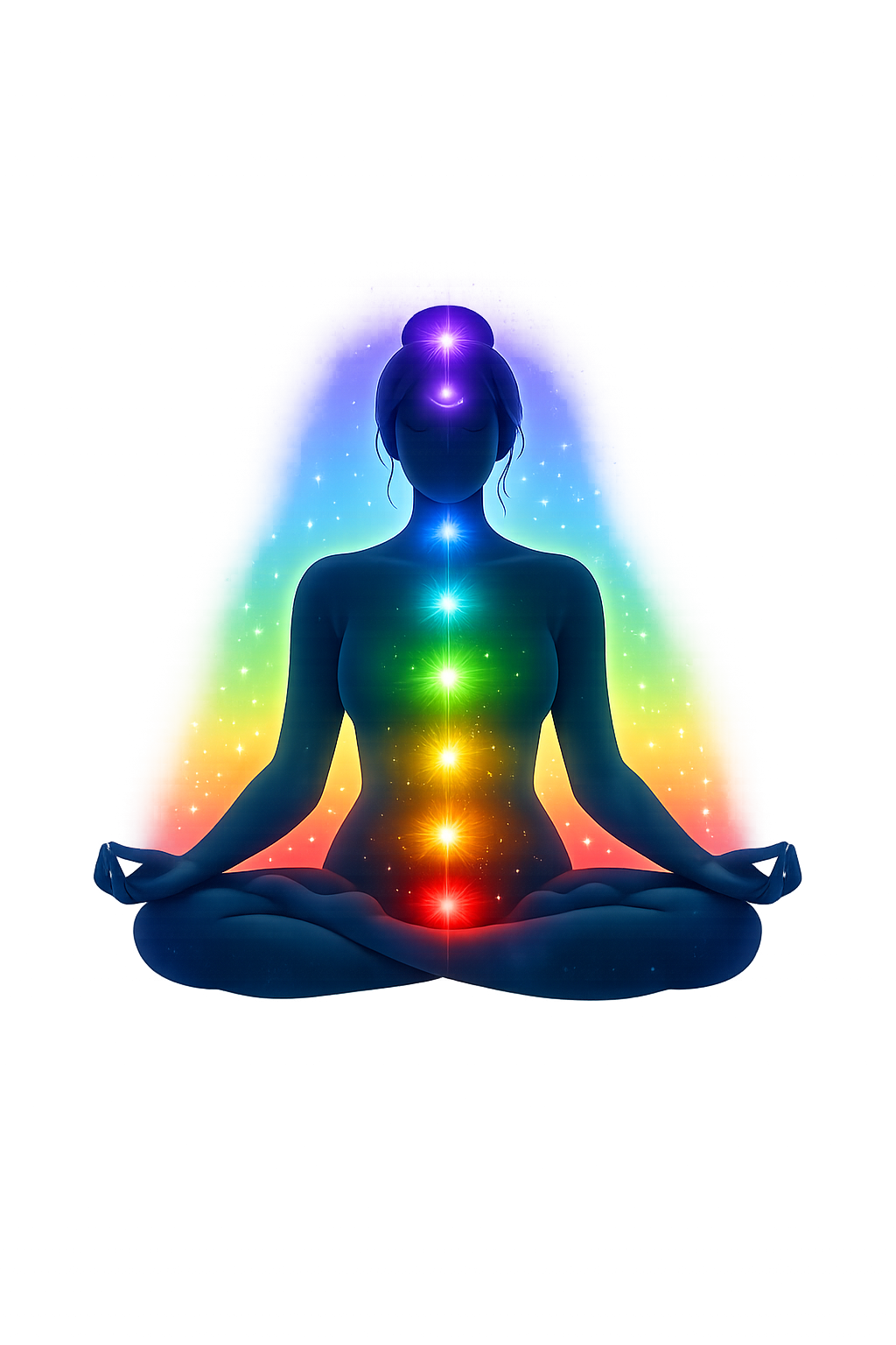 Chakra energy body in meditation